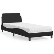 Krevet s madracem Dover crni 90x190 cm od umjetne kože