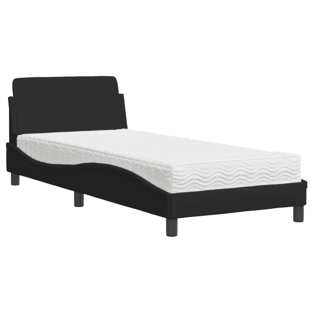 Krevet s madracem Dover crni 90x200 cm od tkanine