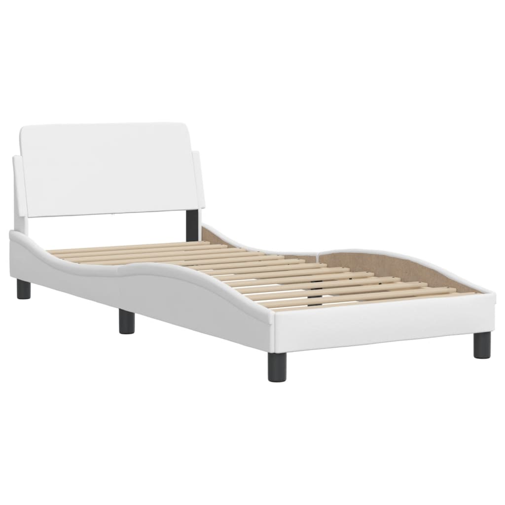 Krevet s madracem Dover bijeli 90 x 200 cm od umjetne kože