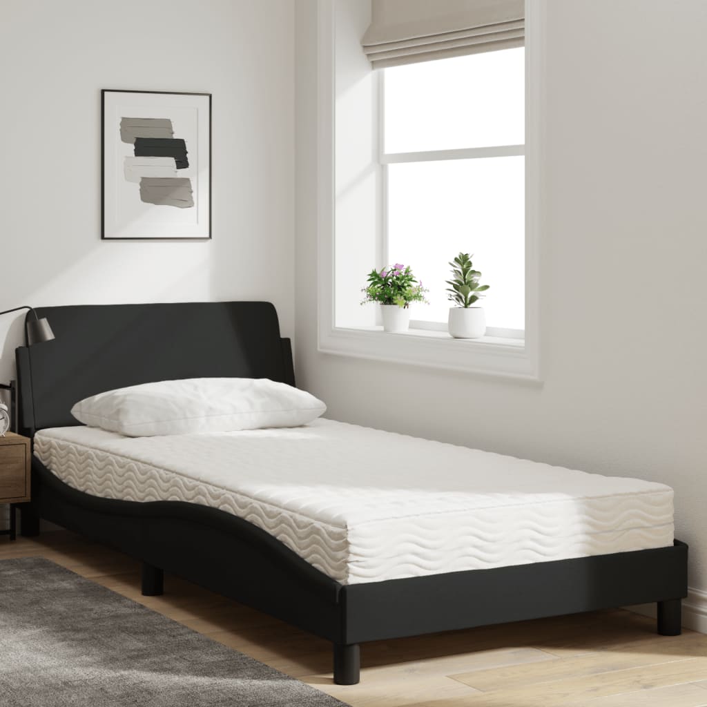 Krevet s madracem Dover crni 100 x 200 cm od tkanine