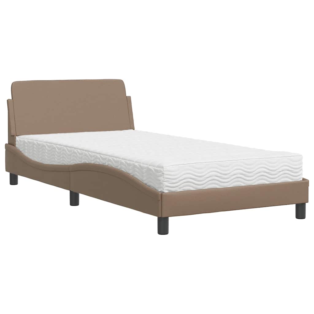 Krevet s madracem Dover boja cappuccina 100 x 200 cm od umjetne kože