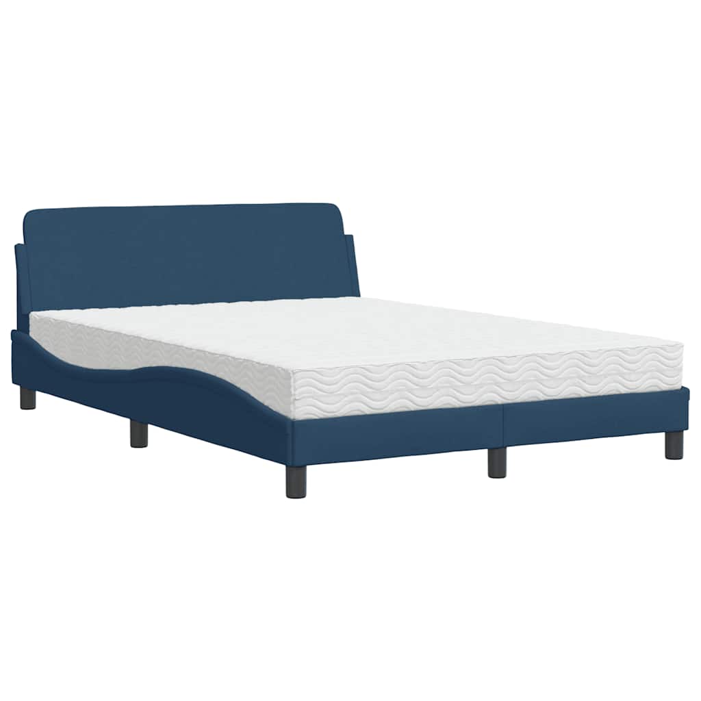 Krevet s madracem Dover plavi 120 x 200 cm od tkanine