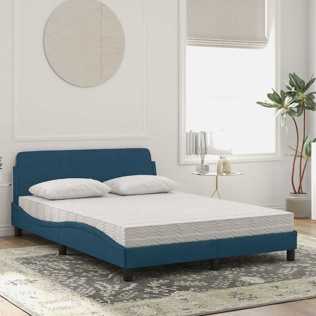 Krevet s madracem Dover plavi 120 x 200 cm baršunasti