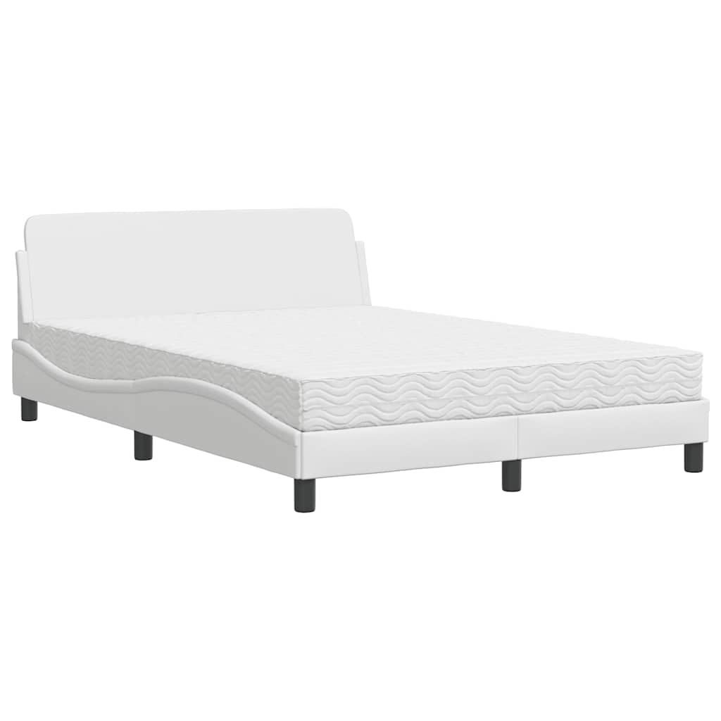 Krevet s madracem Dover bijeli 120 x 200 cm od umjetne kože