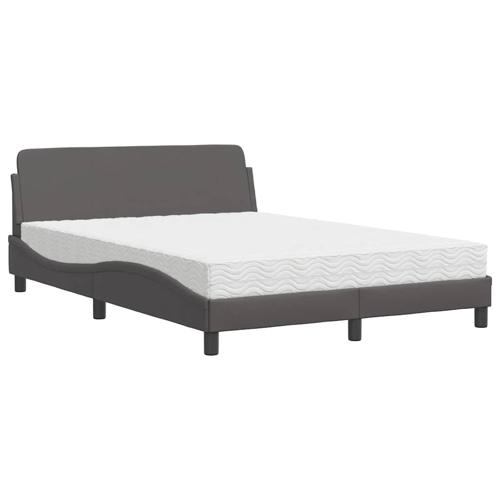 Krevet s madracem Dover sivi 120 x 200 cm od umjetne kože