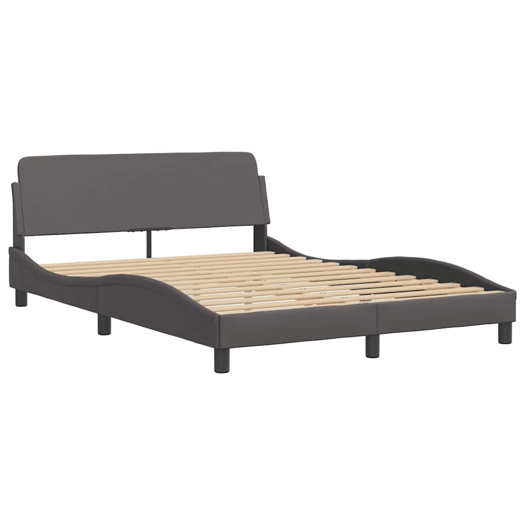 Krevet s madracem Dover sivi 120 x 200 cm od umjetne kože
