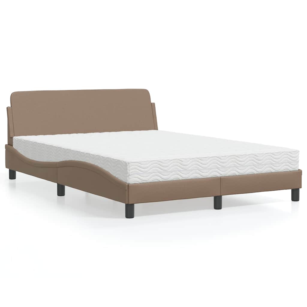 Krevet s madracem Dover boja cappuccina 120 x 200 cm od umjetne kože