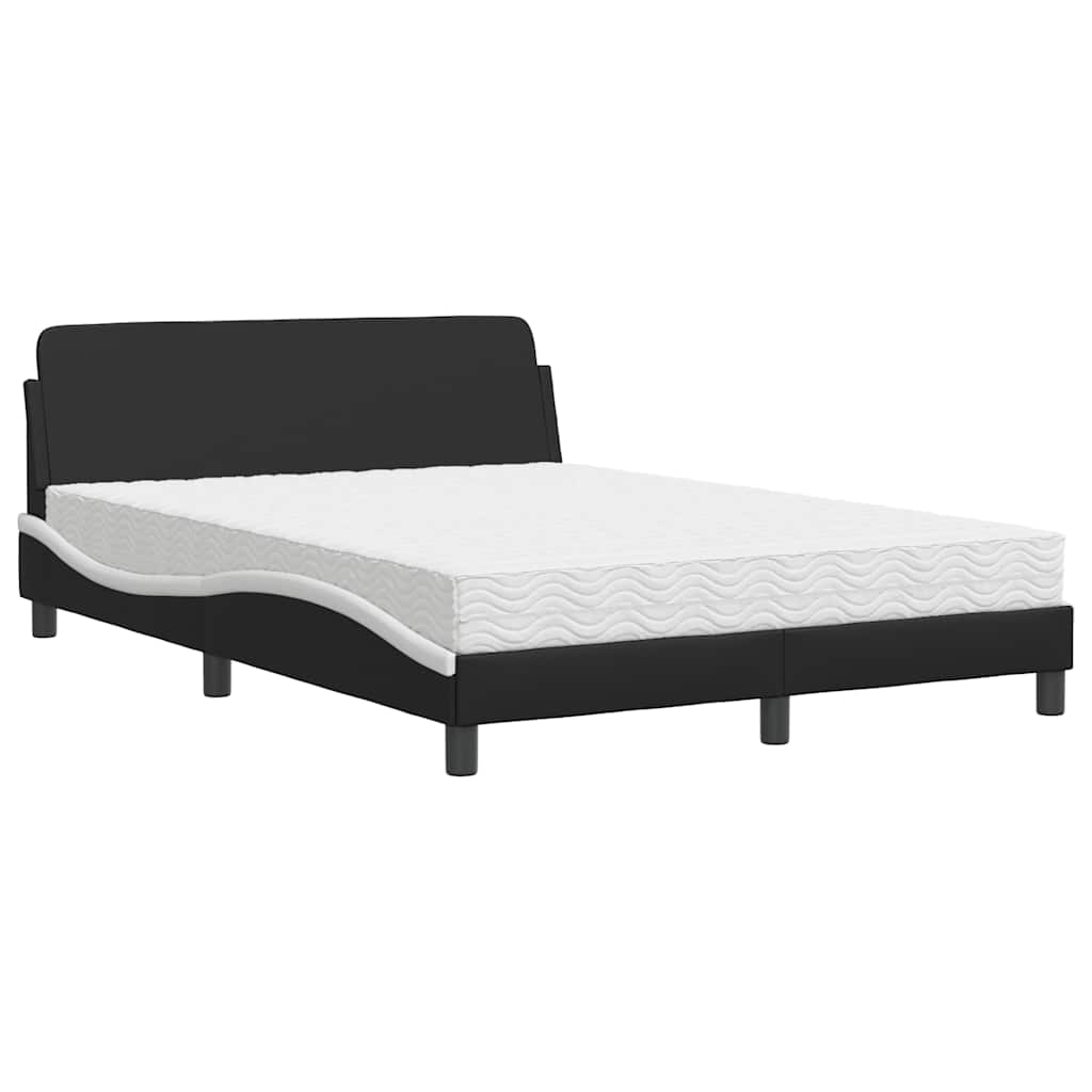 Krevet s madracem Dover crno-bijeli 120 x 200 cm od umjetne kože