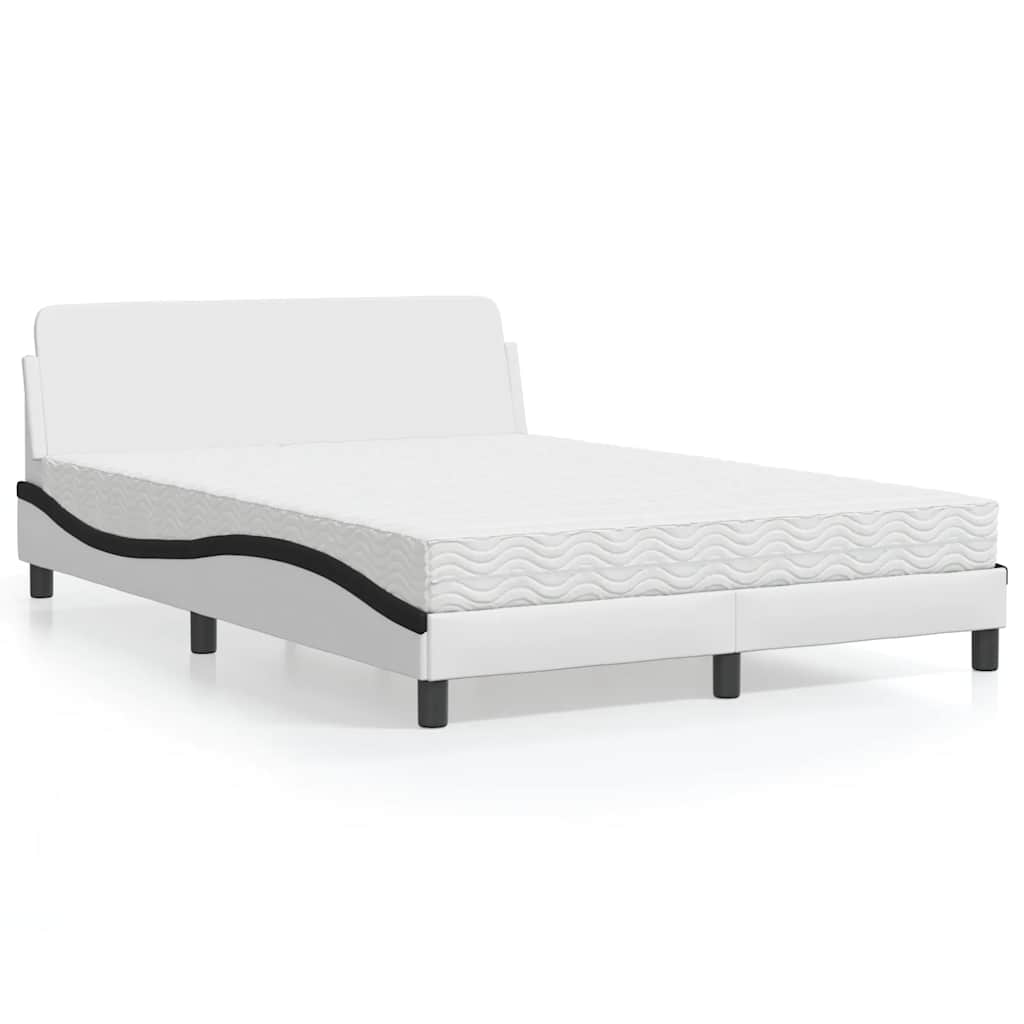 Krevet s madracem Dover bijelo-crni 120 x 200 cm od umjetne kože
