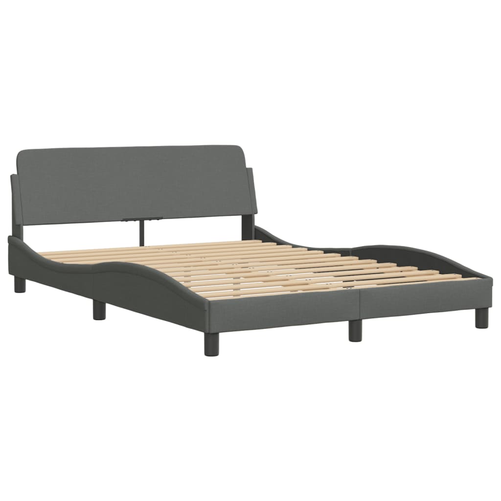Krevet s madracem Dover tamnosivi 140x190 cm od tkanine