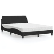 Krevet s madracem Dover crni 140 x 190 cm baršunasti