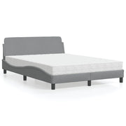 Krevet s madracem Dover svjetlosivi 140x200 cm od tkanine