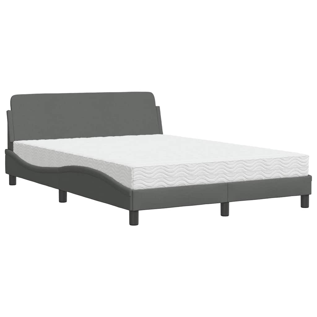 Krevet s madracem Dover svjetlosivi 140x200 cm tkanina