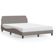Krevet s madracem Dover smeđesivi 140x200 cm tkanina