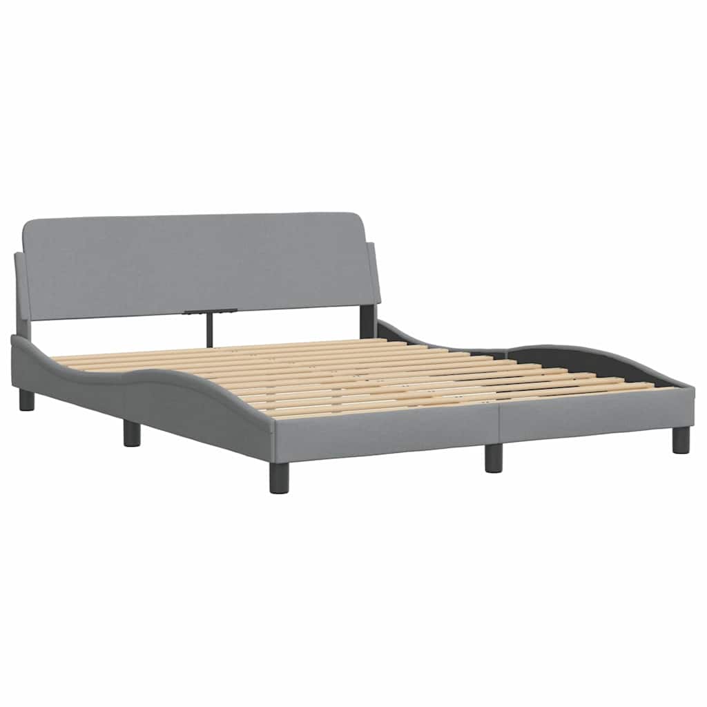 Krevet s madracem Dover svjetlosiva 160x200 cm tkanina