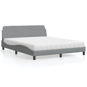 Krevet s madracem Dover svjetlosiva 160x200 cm tkanina