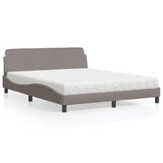 Krevet s madracem Dover smeđesivi 160x200 cm tkanina