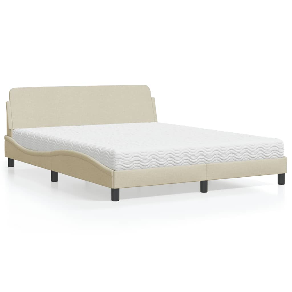 Krevet s madracem Dover krem 160x200 cm od tkanine
