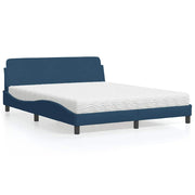 Krevet s madracem Dover plavi 160x200 cm od tkanine