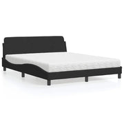 Krevet s madracem Dover crni 160x200 cm baršunasti