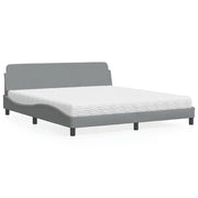 Krevet s madracem Dover svjetlosivi 180x200 cm od tkanine