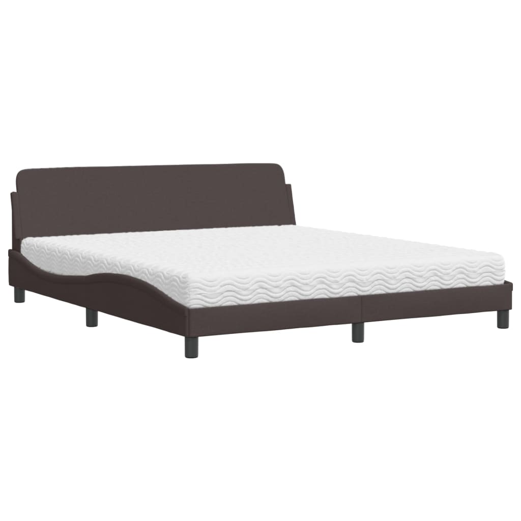 Krevet s madracem Dover tamnosmeđi 180x200 cm tkanina