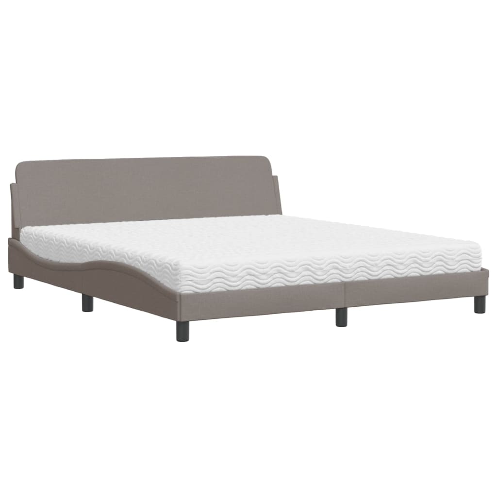 Krevet s madracem Dover smeđesivi 180x200 cm tkanina