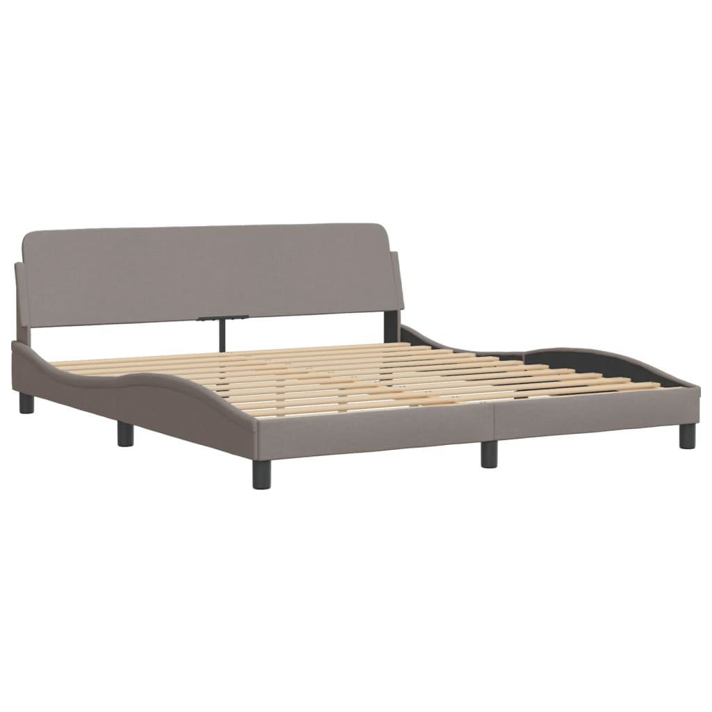 Krevet s madracem Dover smeđesivi 180x200 cm tkanina