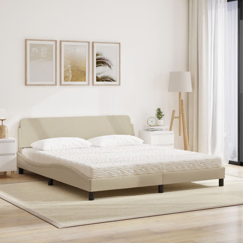 Krevet s madracem Dover krem 180x200 cm od tkanine