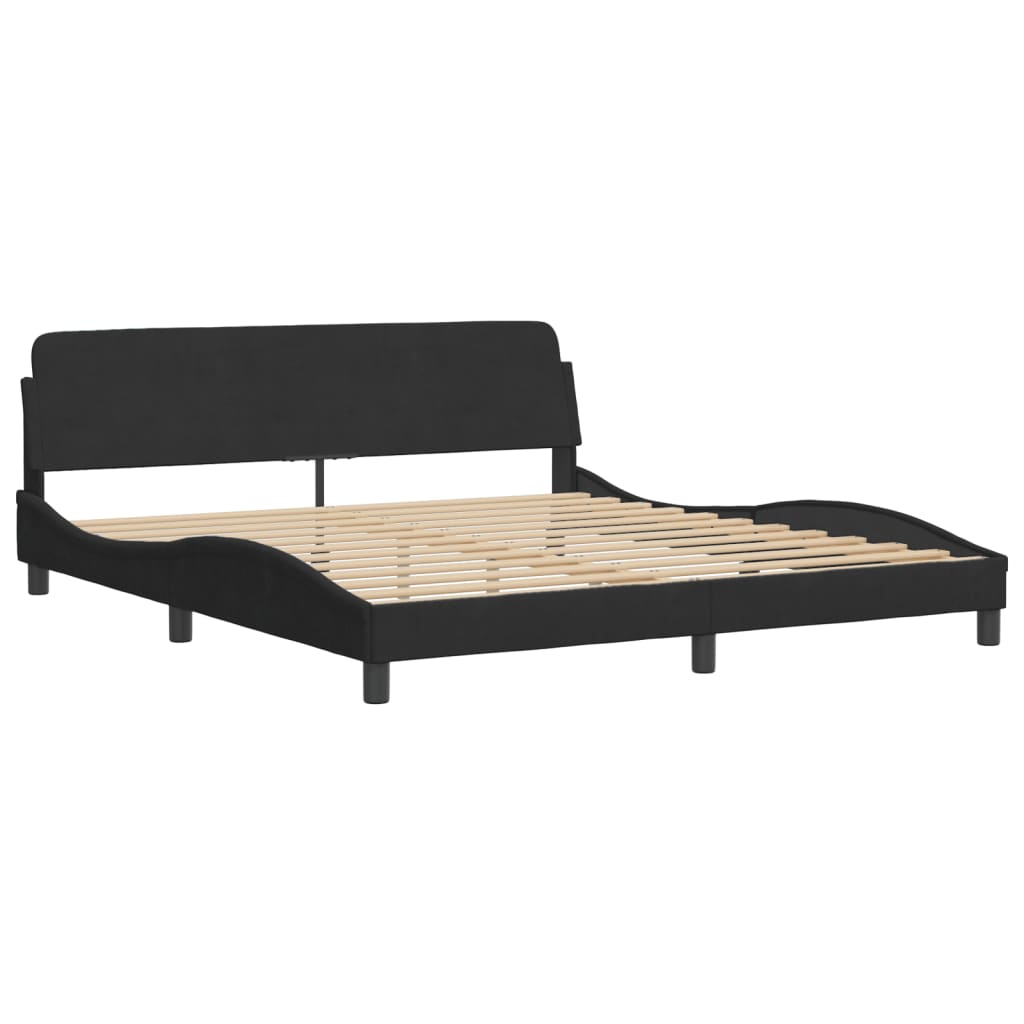 Krevet s madracem Dover crni 180x200 cm baršunasti