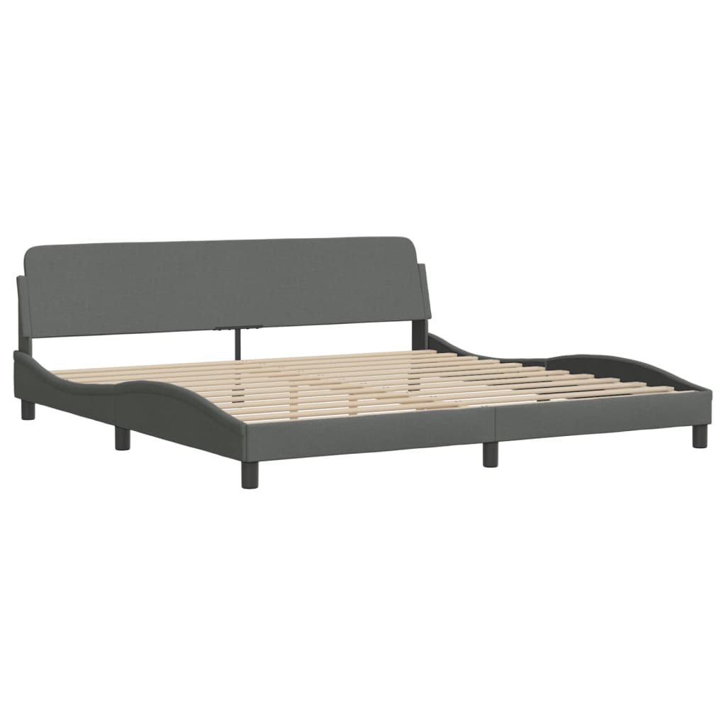 Krevet s madracem Dover tamnosivi 200 x 200 cm od tkanine