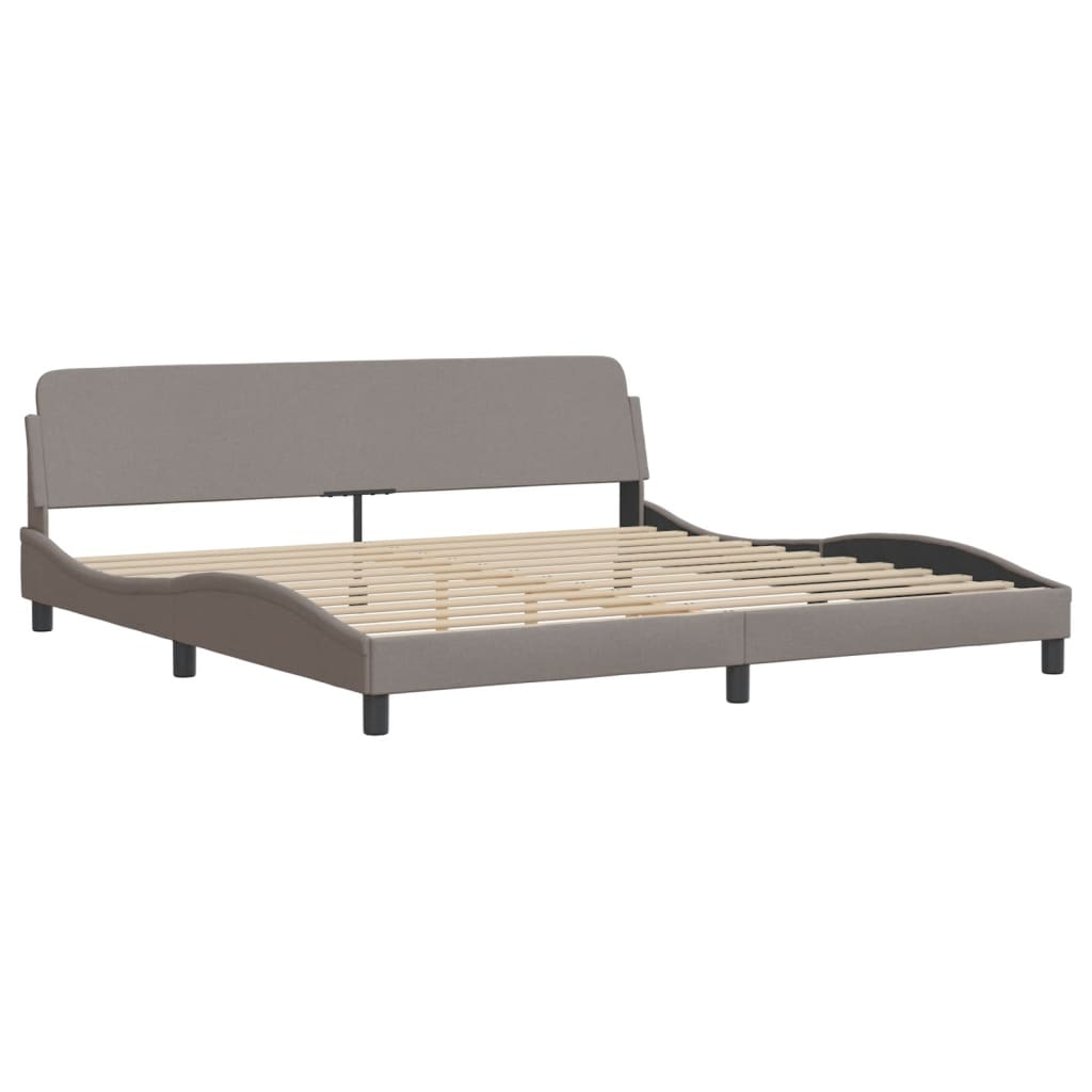 Krevet s madracem Dover smeđesivi 200x200 cm od tkanine