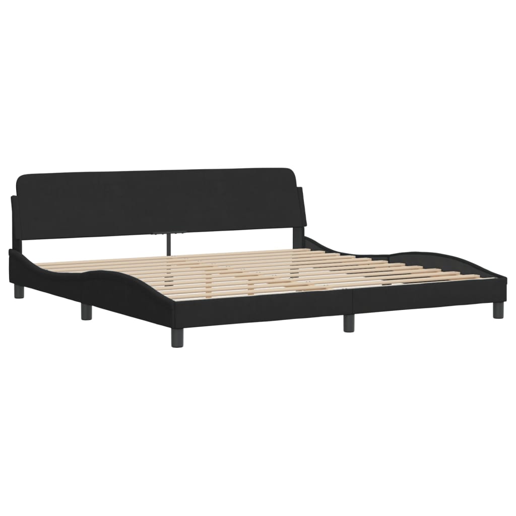 Krevet s madracem Dover crni 200x200 cm baršunasti