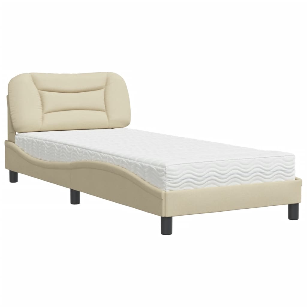 Krevet s madracem Hvar krem 90 x 190 cm od tkanine
