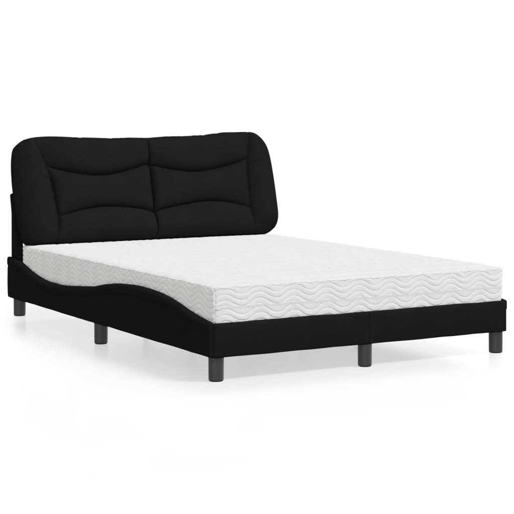 Krevet s madracem Hvar crni 140 x 190 cm od tkanine
