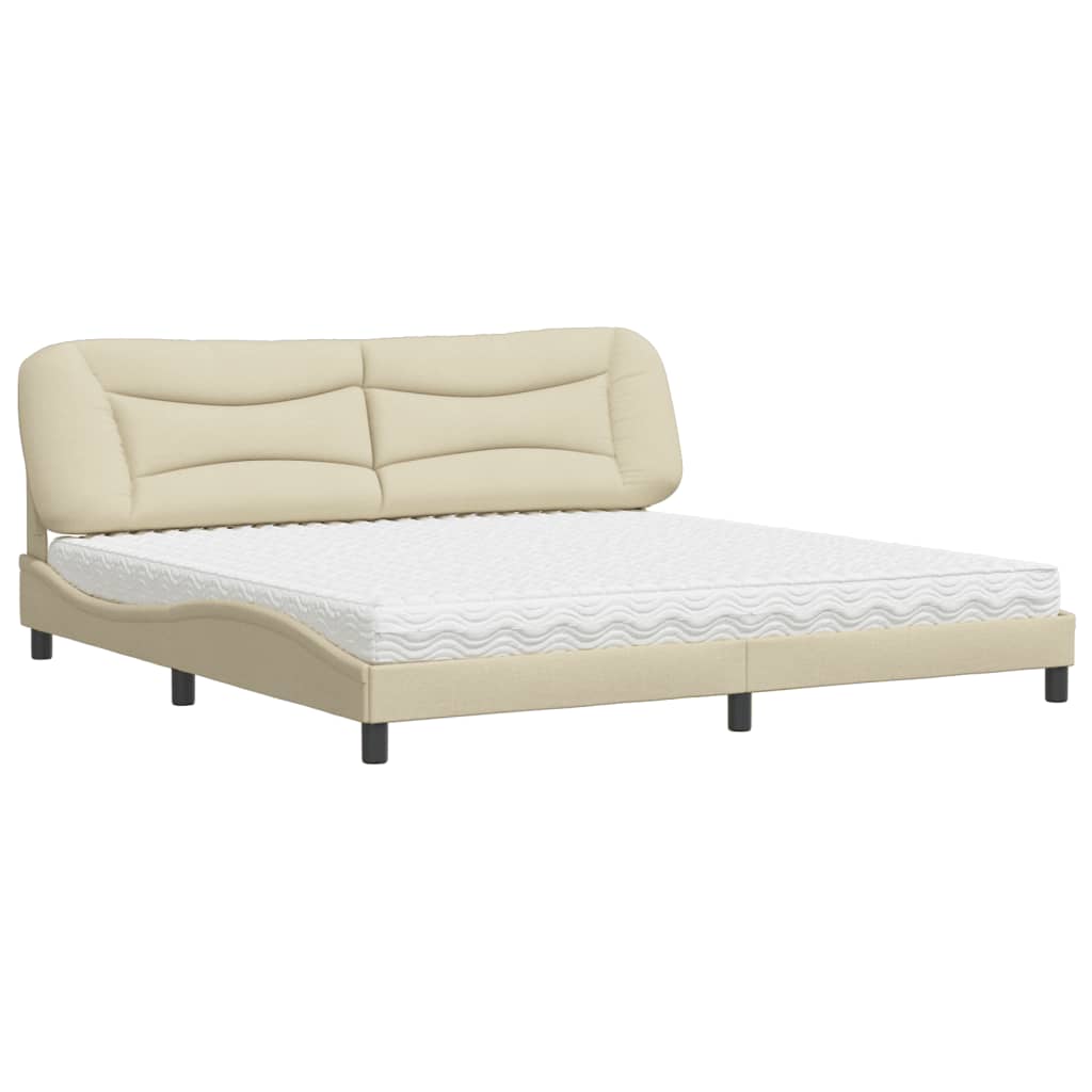 Krevet s madracem Hvar krem 200 x 200 cm od tkanine
