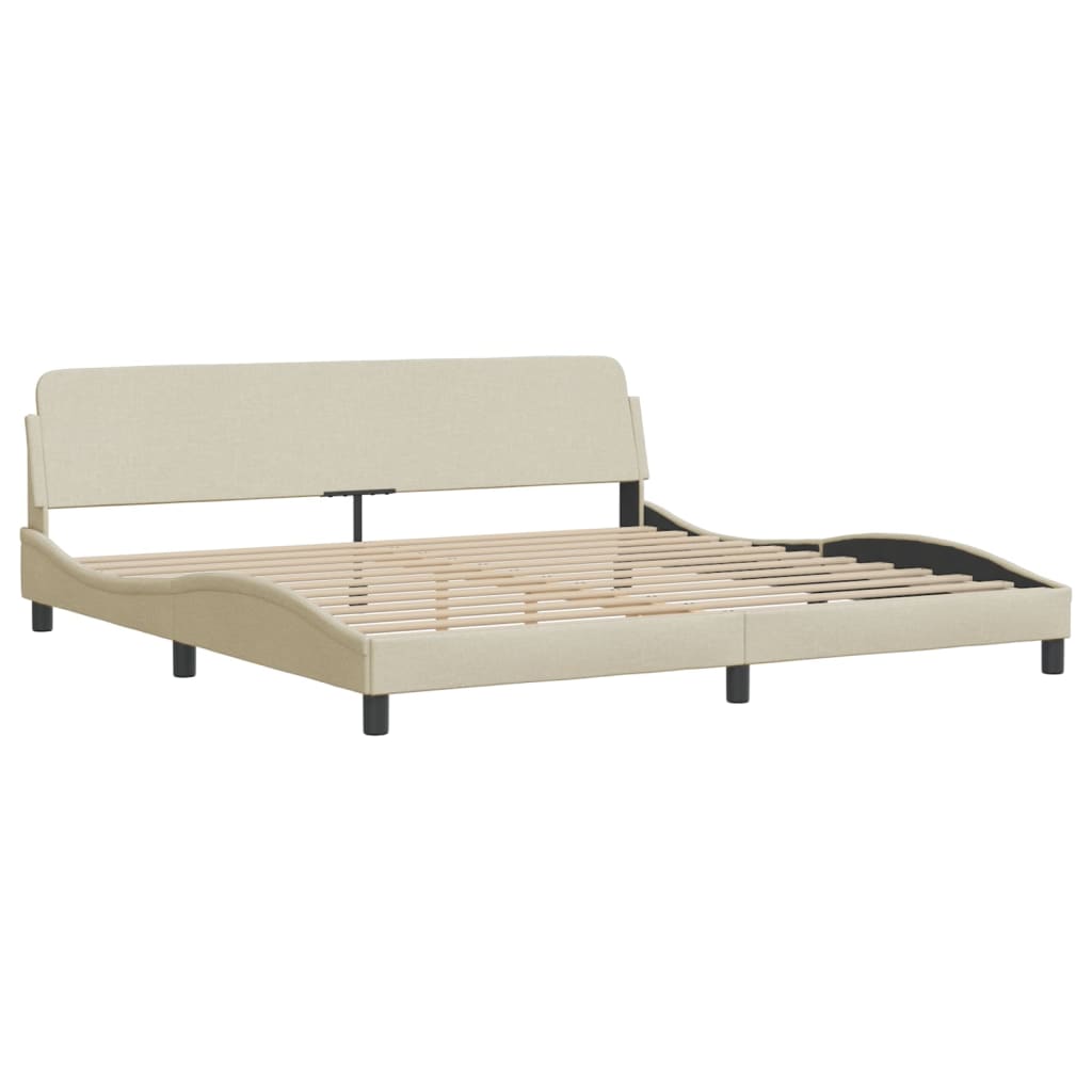 Krevet s madracem Hvar krem 200 x 200 cm od tkanine