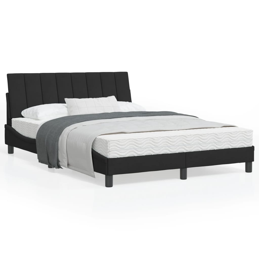 Krevet s madracem Hanko crni 120 x 200 cm baršunasti