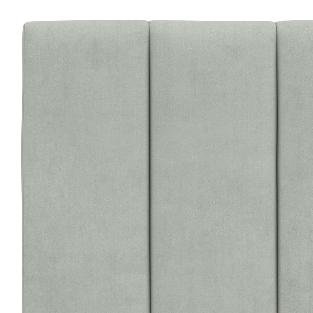 Krevet s madracem Hanko svjetlosivi 140x190 cm baršunasti