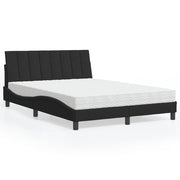 Krevet s madracem Hanko crni 140 x 190 cm baršunasti