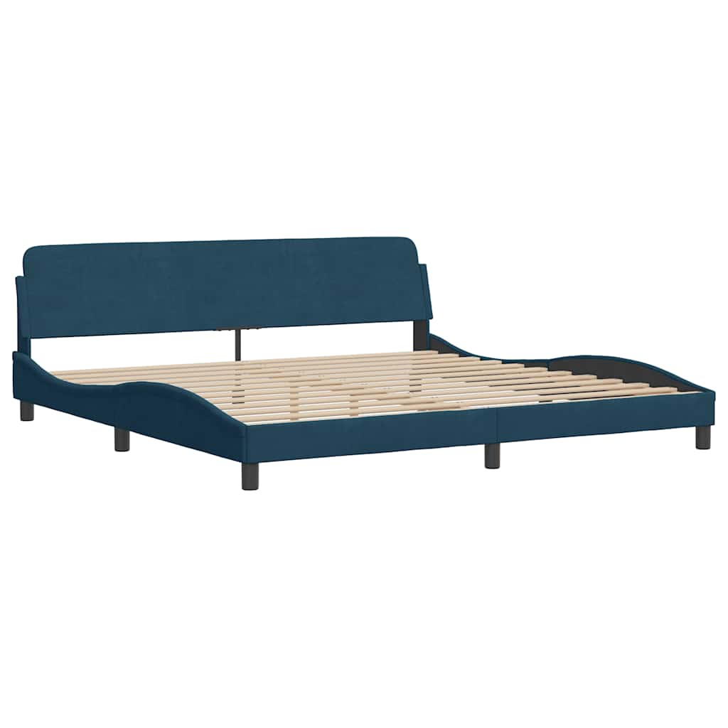 Krevet s madracem Hanko plavi 200x200 cm baršunasti
