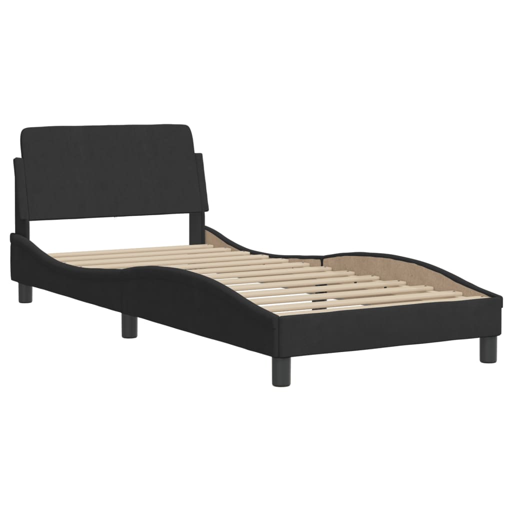 Krevet s madracem crni 90x190 cm baršunasti