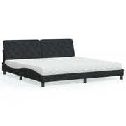 Krevet s madracem crni 200x200 cm baršunasti