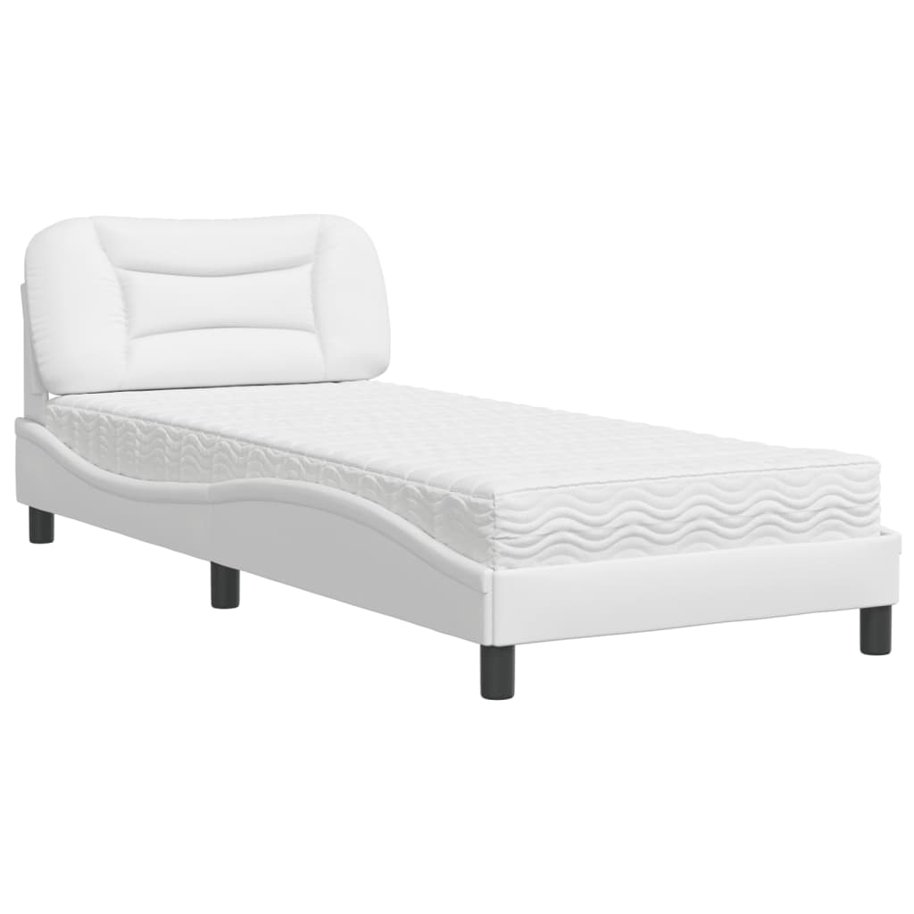Krevet s madracem Hvar bijeli 80 x 200 cm od umjetne kože