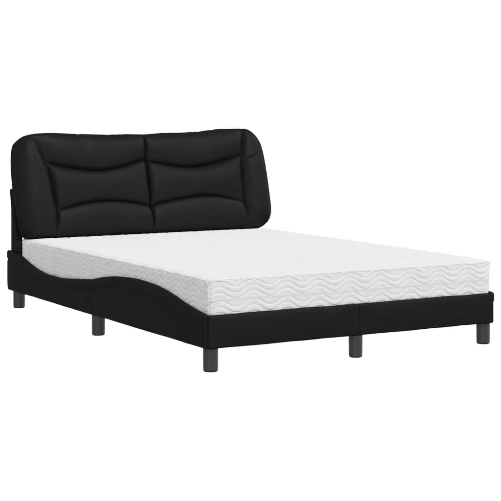 Krevet s madracem Hvar crni 140 x 190 cm od umjetne kože