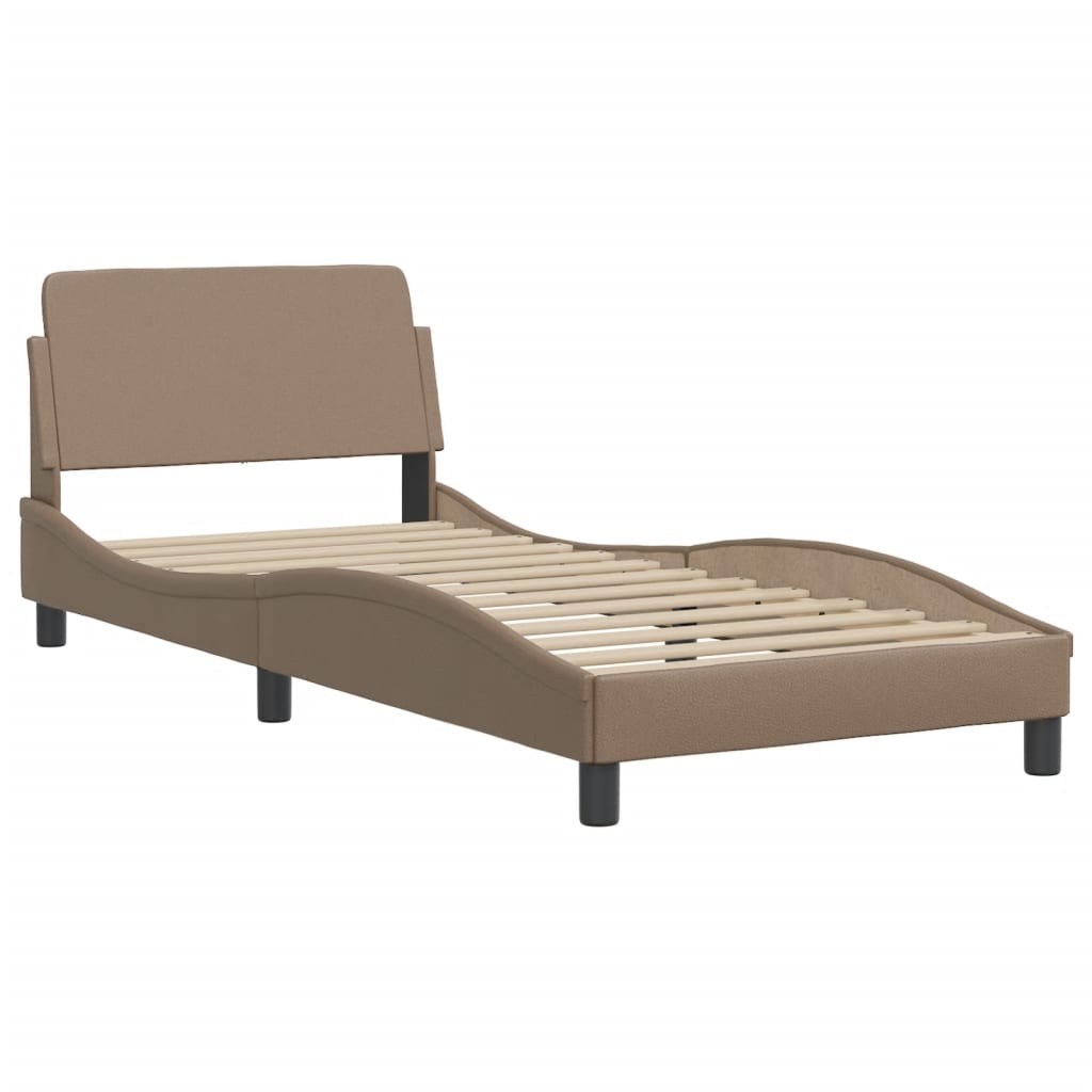 Krevet Viana s madracem cappuccino boje 80 x 200 cm od umjetne kože