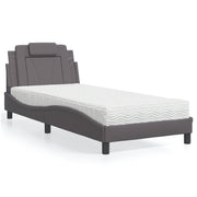 Krevet Viana s madracem sivi 90 x 200 cm od umjetne kože