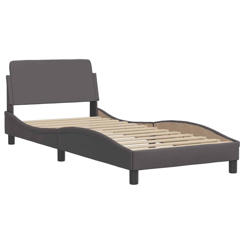 Okvir kreveta bez madraca Zadar sivi 100 x 200 cm od umjetne kože