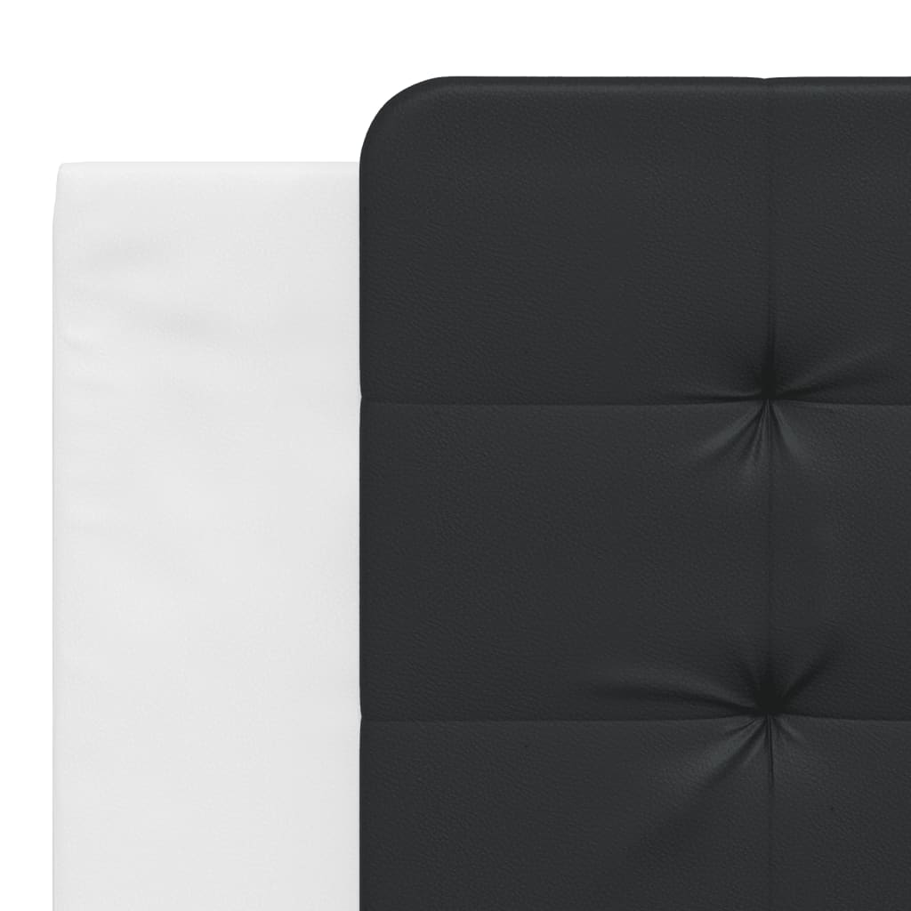 Krevet s madracem Zadar bijeli i crni 180 x 200 cm od umjetne kože