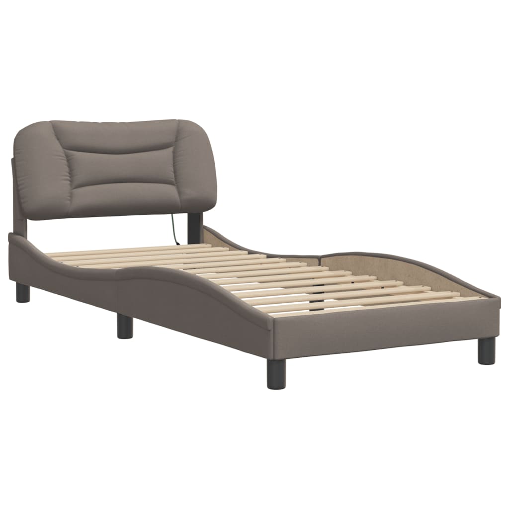Okvir kreveta s LED-om bez madraca Hvar Taupe 80x200 cm Tkanina